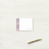 Florentieel patroon met vogel en vlinder post-it® notes (Op bureau)