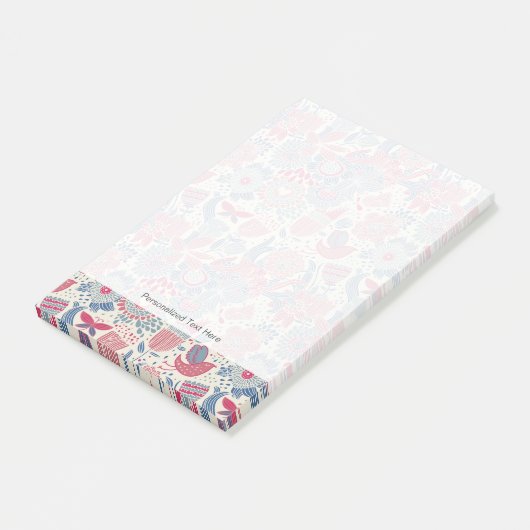 Florentieel patroon met vogel en vlinder post-it® notes (Schuin)