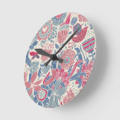 Florentieel patroon met vogel en vlinder ronde klok (Hoek)