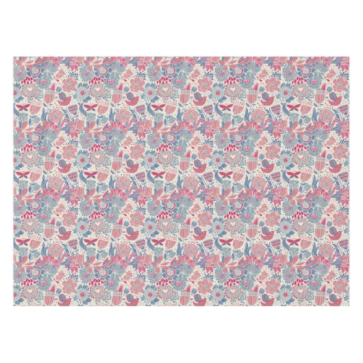 Florentieel patroon met vogel en vlinder tafelkleed (Voorkant (Horizontaal))