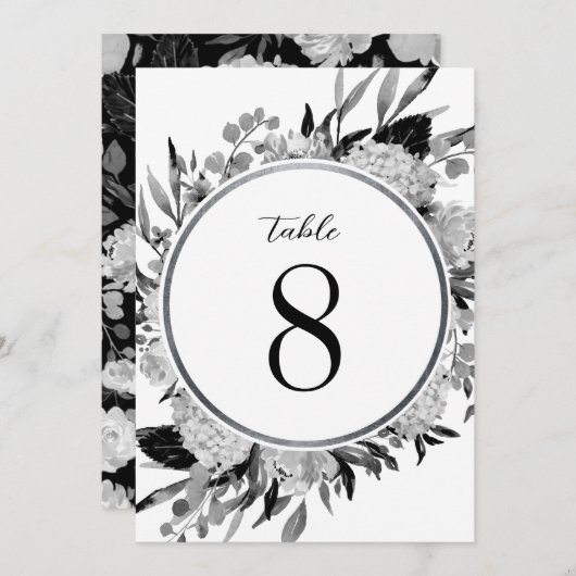 Florentieel tabelnummer zwarte en witte Waterverf Kaart (Voorkant / Achterkant)
