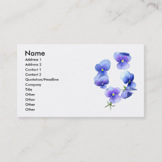 Florentiële kaart blauwe en paarse bloemen visitekaartje