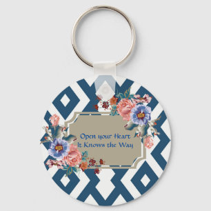 Florentiële sleutelketen blauw/wit sleutelhanger