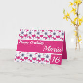 Florentificatiemodel Fuscia Pink Birthday Kaart (Gele Bloem)