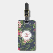 Florentijn Hibiscus Monogram Bagagelabel (Voorkant verticaal)