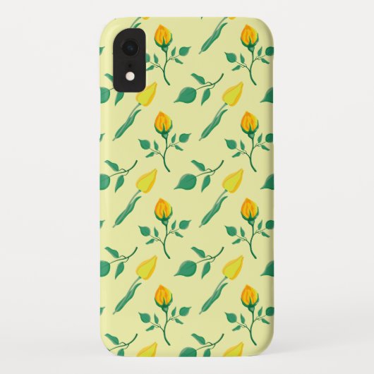 Florentijn met gele roos en tulpbloemen Case-Mate iPhone case (Achterkant)