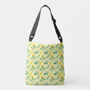 Florentijn met gele roos en tulpbloemen crossbody tas