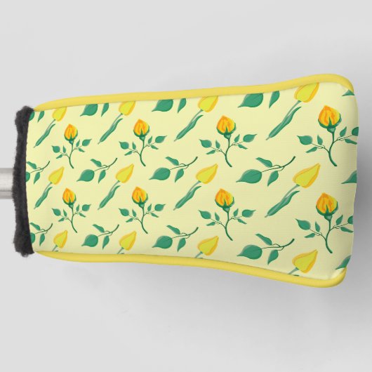 Florentijn met gele roos en tulpbloemen golfheadcover (Voorkant)