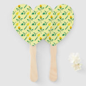 Florentijn met gele roos en tulpbloemen handwaaier (Voorkant en achterkant)