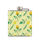 Florentijn met gele roos en tulpbloemen heupfles (Achterkant)