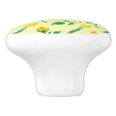 Florentijn met gele roos en tulpbloemen keramische knop (Zijkant)