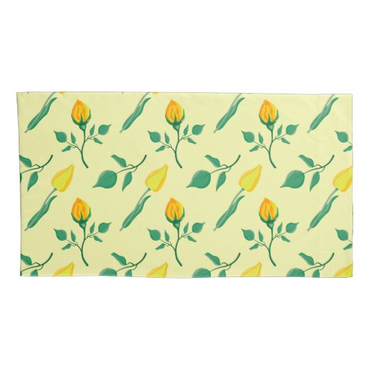 Florentijn met gele roos en tulpbloemen kussensloop (Achterkant-Rechts)