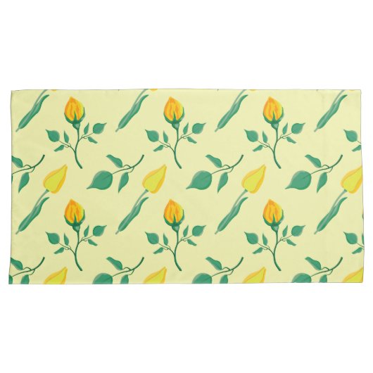 Florentijn met gele roos en tulpbloemen kussensloop (Voorkant-Rechts)