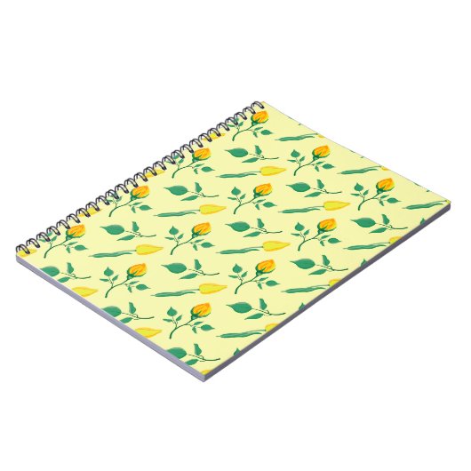 Florentijn met gele roos en tulpbloemen notitieboek (Linkerzijde)