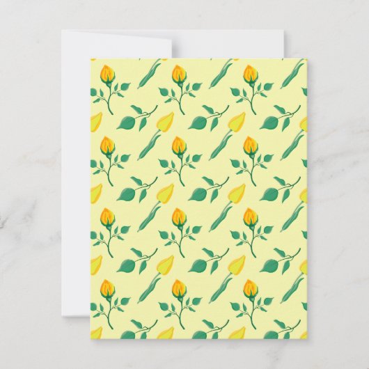 Florentijn met gele roos en tulpbloemen notitiekaartje (Voorkant)