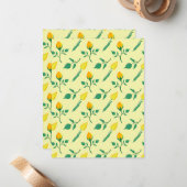 Florentijn met gele roos en tulpbloemen notitiekaartje (Voorkant / Achterkant in situ)