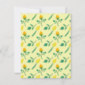 Florentijn met gele roos en tulpbloemen notitiekaartje (Achterkant)