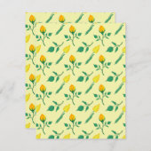 Florentijn met gele roos en tulpbloemen notitiekaartje (Voorkant / Achterkant)