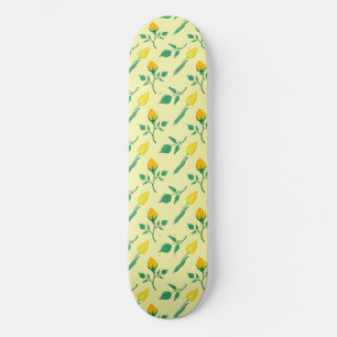 Florentijn met gele roos en tulpbloemen persoonlijk skateboard