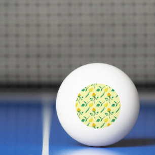 Florentijn met gele roos en tulpbloemen pingpongbal
