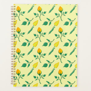 Florentijn met gele roos en tulpbloemen planner