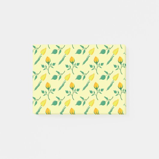 Florentijn met gele roos en tulpbloemen post-it® notes (Voorkant)