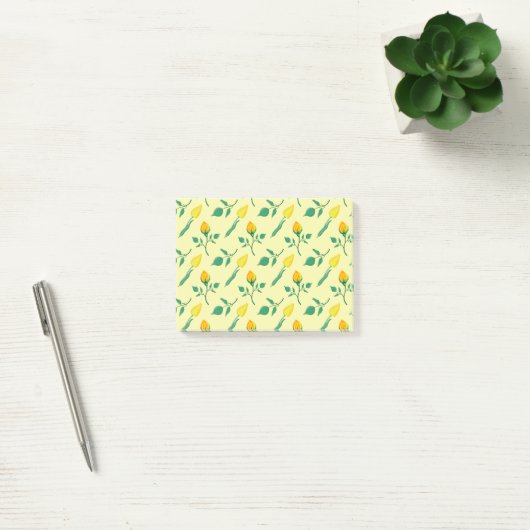 Florentijn met gele roos en tulpbloemen post-it® notes (Kantoor)