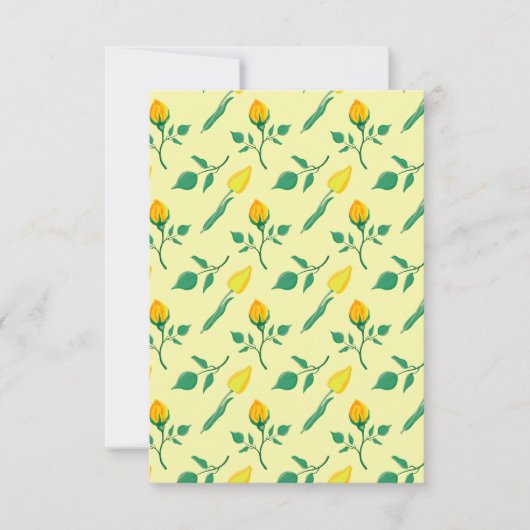 Florentijn met gele roos en tulpbloemen save the date (Voorkant)