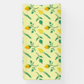 Florentijn met gele roos en tulpbloemen spandoek (Verticaal)
