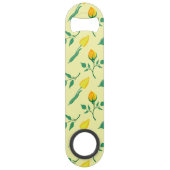 Florentijn met gele roos en tulpbloemen speed flessenopener (Achterkant)