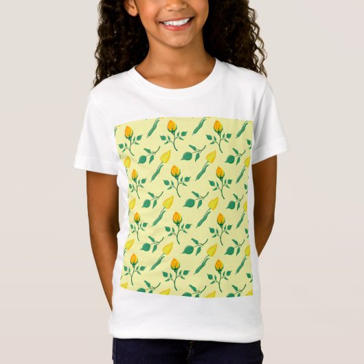 Florentijn met gele roos en tulpbloemen t-shirt (Voorkant)