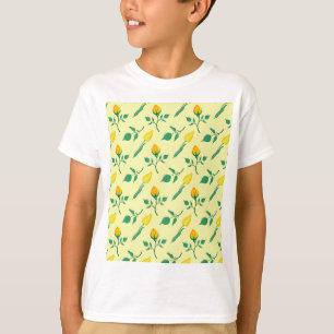 Florentijn met gele roos en tulpbloemen t-shirt
