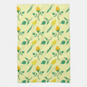 Florentijn met gele roos en tulpbloemen theedoek (Verticaal)