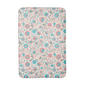 Florentijn voor blauwgroen en koraalfolk badmat (Voorkant Verticaal)