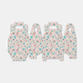 Florentijn voor blauwgroen en koraalfolk bedankdoosjes (Uitgevouwen)