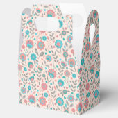 Florentijn voor blauwgroen en koraalfolk bedankdoosjes (Geopend)