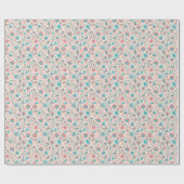 Florentijn voor blauwgroen en koraalfolk cadeaupapier (Vlak)
