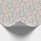 Florentijn voor blauwgroen en koraalfolk cadeaupapier (Hoek)