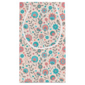 Florentijn voor blauwgroen en koraalfolk klein cadeauzakje (Achterkant)