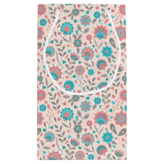 Florentijn voor blauwgroen en koraalfolk klein cadeauzakje