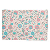 Florentijn voor blauwgroen en koraalfolk kussensloop (Achterkant-Links)