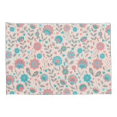 Florentijn voor blauwgroen en koraalfolk kussensloop (Achterkant-Rechts)