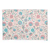 Florentijn voor blauwgroen en koraalfolk kussensloop (Voorkant-Links)