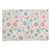 Florentijn voor blauwgroen en koraalfolk kussensloop (Voorkant-Rechts)