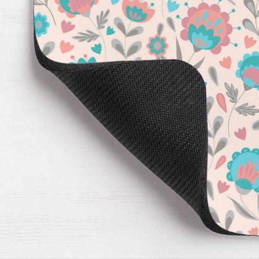 Florentijn voor blauwgroen en koraalfolk muismat (Hoek)