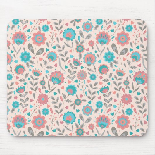 Florentijn voor blauwgroen en koraalfolk muismat (Voorkant)