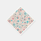 Florentijn voor blauwgroen en koraalfolk servet (Hoek)