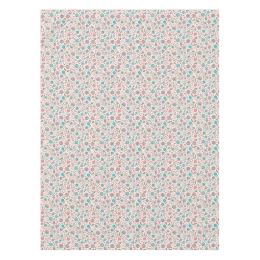 Florentijn voor blauwgroen en koraalfolk tafelkleed (Voorkant)