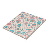 Florentijn voor blauwgroen en koraalfolk tegeltje (Zijkant)