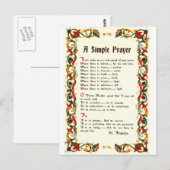 Florentijns eenvoudig gebed = St. Franciscus=Paus  Briefkaart (Voorkant / Achterkant)